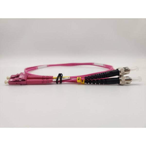 Premium Duplex LWL Patchkabel, OM4, LC/PC-ST