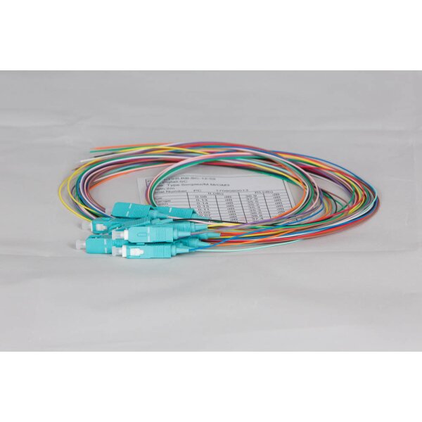 Premium Faserpigtail Rainbow set 0.9mm, OM3, LSZH, 2m