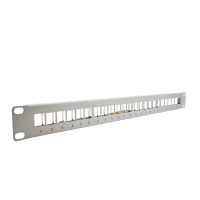 19" Leerpanel für 24 Keystone Jacks, Grau