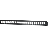 19" Leerpanel für 24 Keystone Jacks, Schwarz