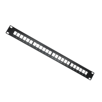 19" Leerpanel für 24 Keystone Jacks, Schwarz