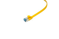 CAT6A Slimpatchkabel, U/FTP, flach, gelb 10M