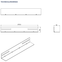 L mounting rail, suitable for 450mm wall mount cab