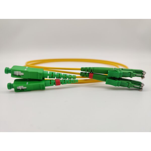 Premium Duplex LWL Patchkabel, SM, E2000/APC-SC/APC
